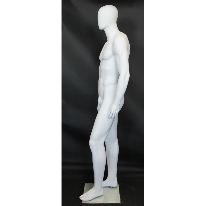 SFM21E-WT - 6'3" Matte White Male Mannequin - Athletic Walking Pose