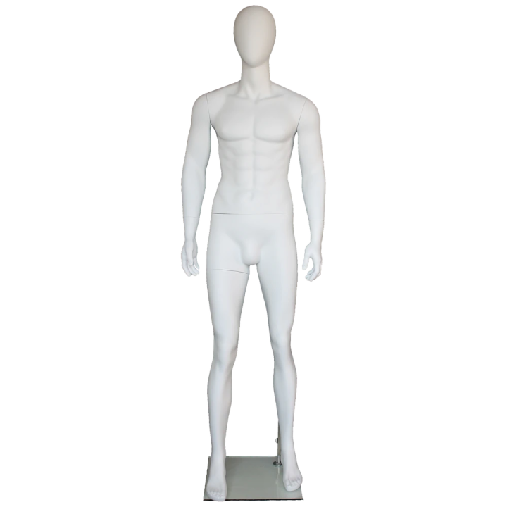 SFM29E-WT 6'1" Muscular Abstract Head Male Mannequin - Matte White