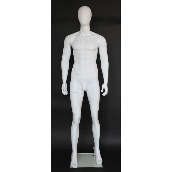 SFM29E-WT 6'1" Muscular Abstract Head Male Mannequin - Matte White