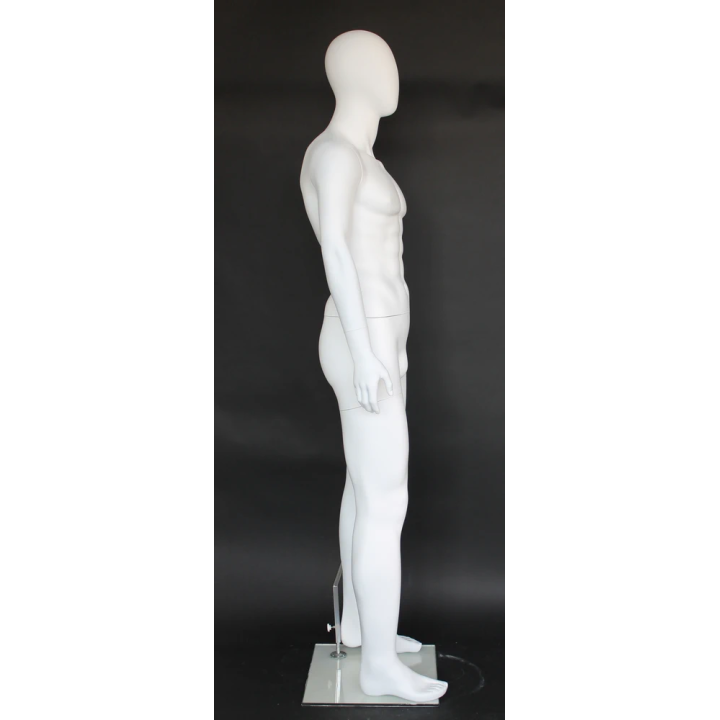 SFM29E-WT 6'1" Muscular Abstract Head Male Mannequin - Matte White