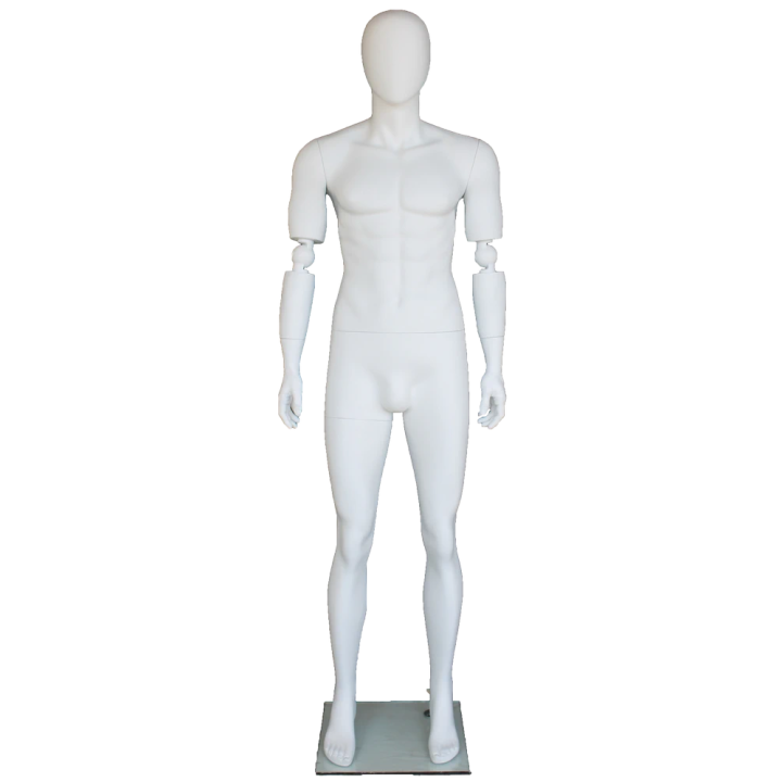 SFM38E-WT - 6 ft 1 in Male Mannequin with bendable arms white