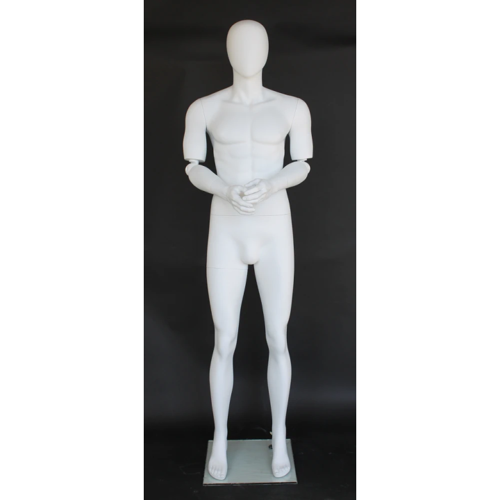 SFM38E-WT - 6 ft 1 in Male Mannequin with bendable arms white