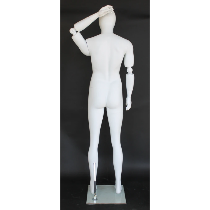 SFM38E-WT - 6 ft 1 in Male Mannequin with bendable arms white