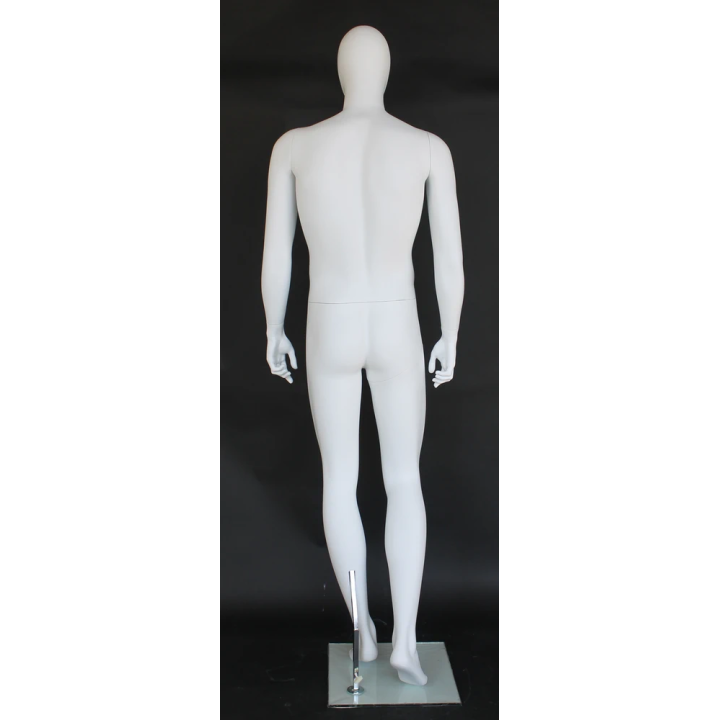 6 ft 3 in Male Mannequin Egg head Matte white -SFM42E-WT