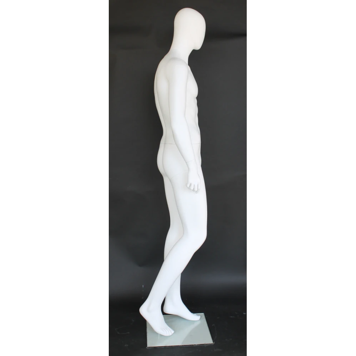 6 ft 3 in Male Mannequin Egg head Matte white -SFM42E-WT