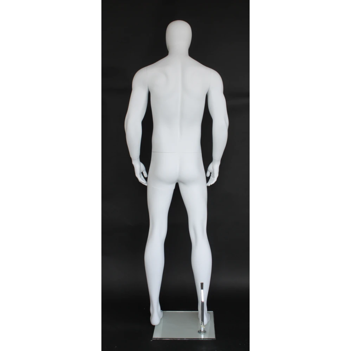 SFM52E-WT - 6 ft 4 in  Muscular Body Male Mannequin Egg head Matte white -