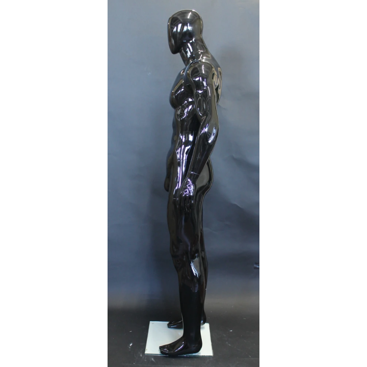 SFM53E-HB - 6 ft 2 in Athletic Glossy Black Egg Head Male Mannequin