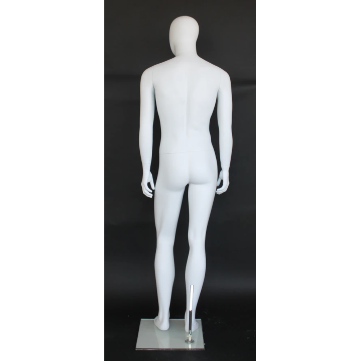 SFM61E-WT - 6 ft 2 in Egg head Walking Pose Male Mannequin Matte white -