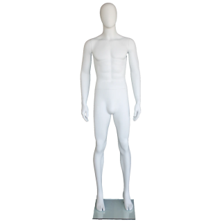 SFM63E-WT-6 ft 2 in Male Mannequin Size 38 Egg head Matte white - Small Size
