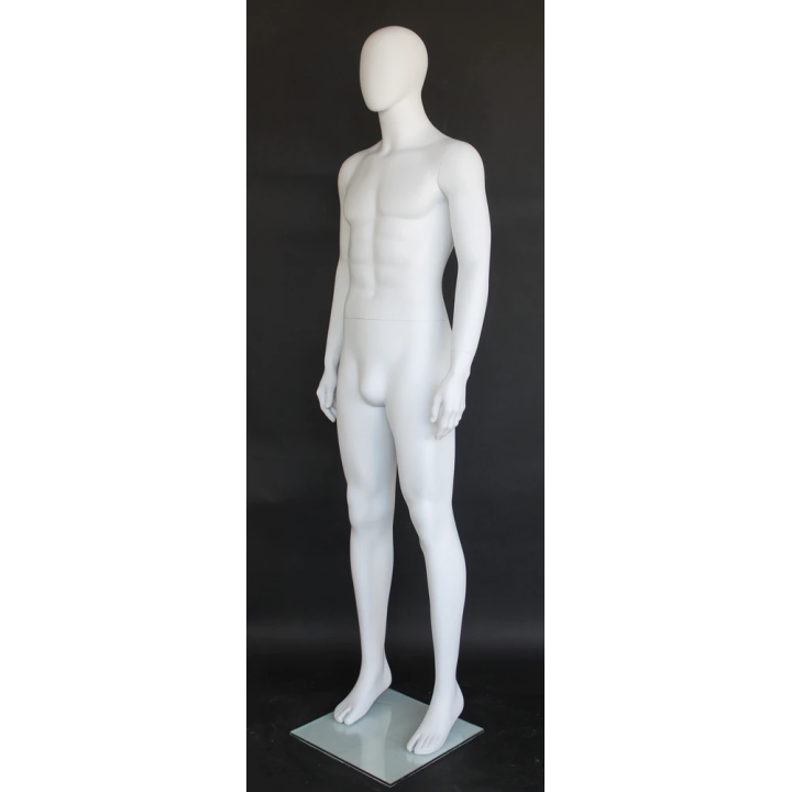 SFM63E-WT-6 ft 2 in Male Mannequin Size 38 Egg head Matte white - Small Size