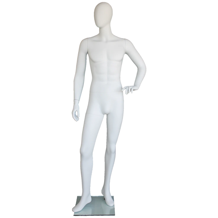 SFM64E-WT - 6 ft 2 in Relaxed Male Mannequin Egg head Matte white