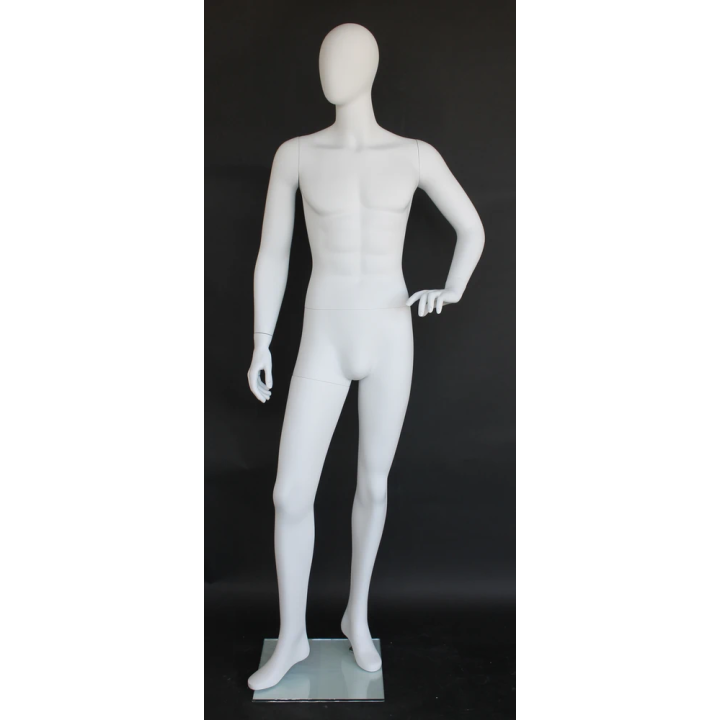 SFM64E-WT - 6 ft 2 in Relaxed Male Mannequin Egg head Matte white