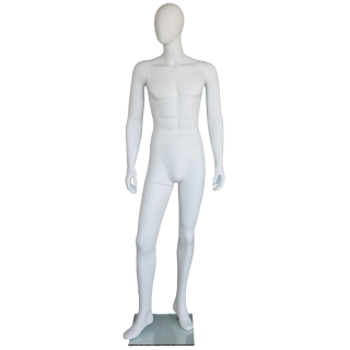SFM65E-WT - 6 ft 2 in Lean Pose Male Mannequin Egg head Matte white