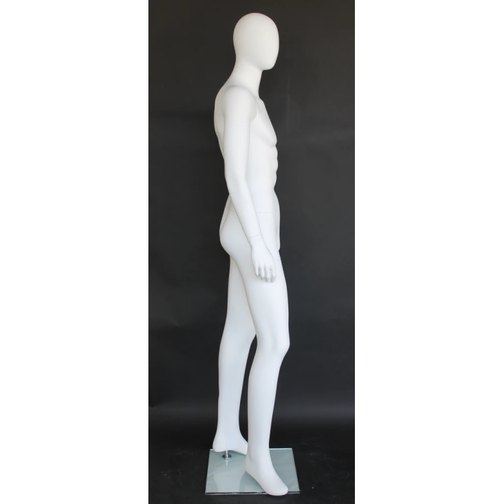 SFM65E-WT - 6 ft 2 in Lean Pose Male Mannequin Egg head Matte white