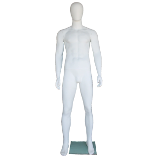 SFM69E-WT - 6 ft 3 in Male Mannequin Muscular Body Large size Egg head Matte white -