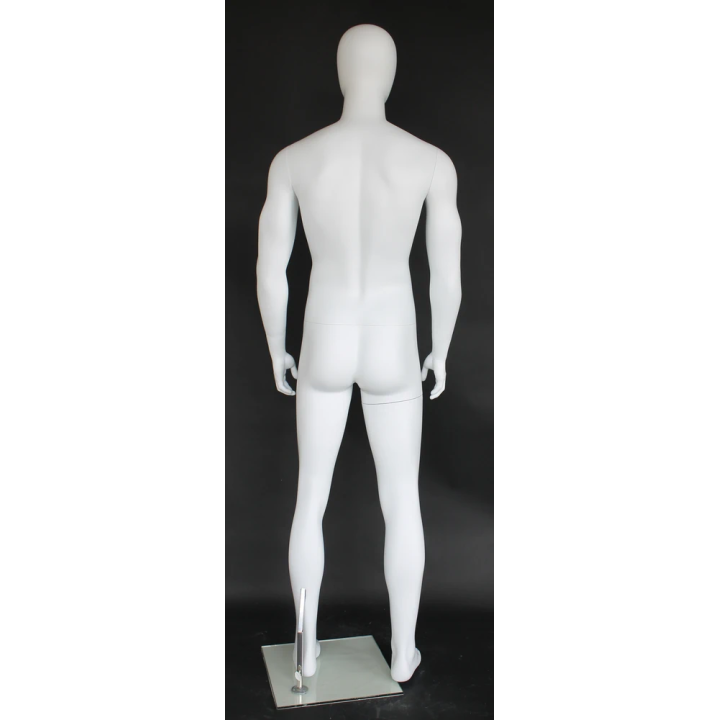 SFM69E-WT - 6 ft 3 in Male Mannequin Muscular Body Large size Egg head Matte white -