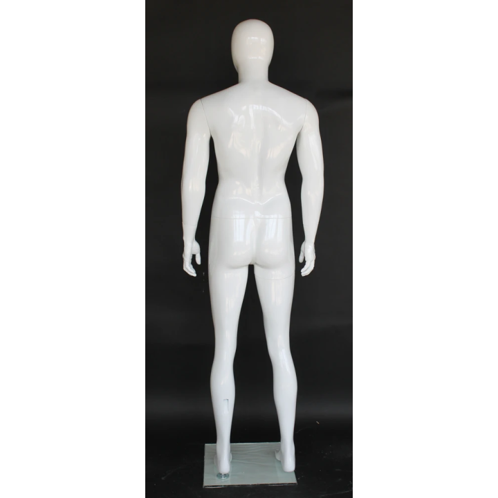 SFM83E-GW 6'1" Glossy White Male Mannequin - High-Shine Athletic