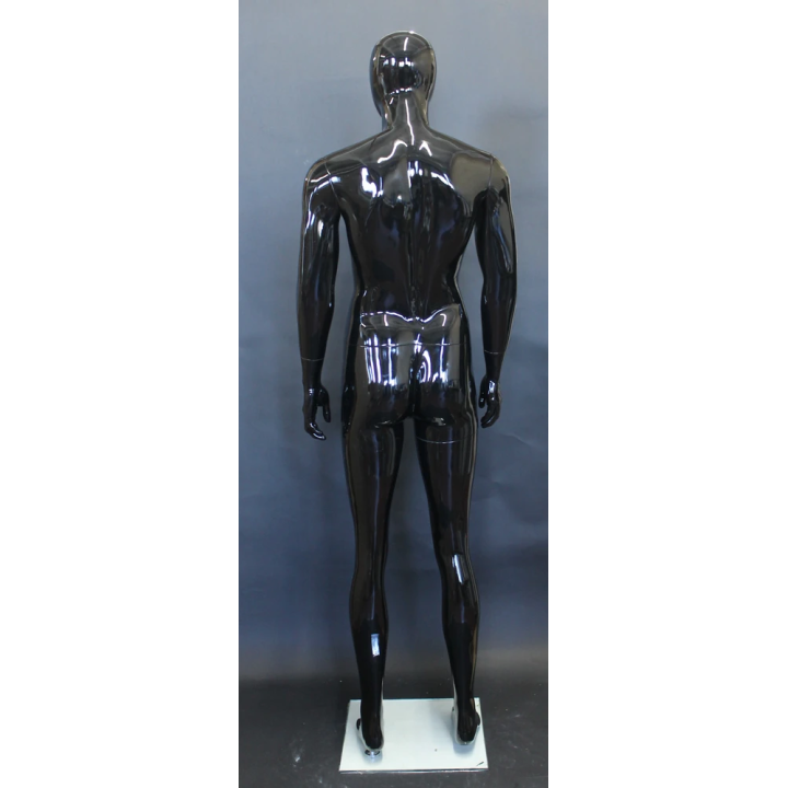 SFM85E-HB - 6'1" Glossy Black Athletic Male Mannequin - High-Fashion Shine