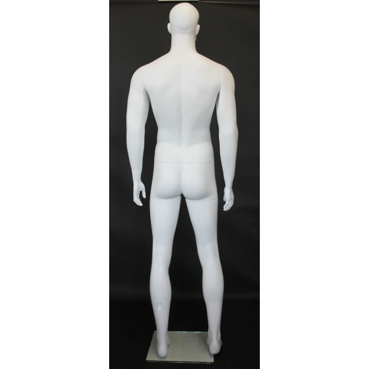 6 ft 3 in Muscular Male Mannequin Bald Head Featured Face SFM6-WT