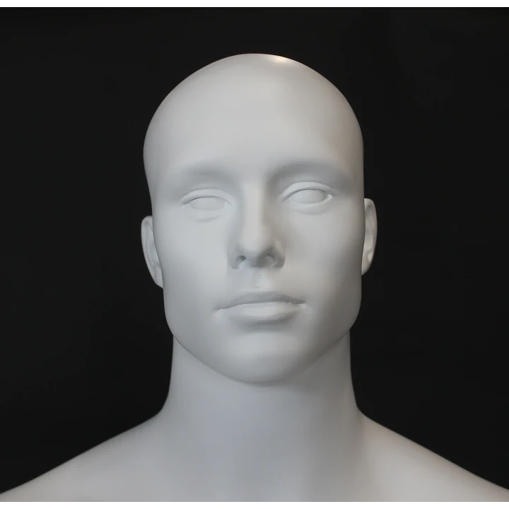 6 ft 3 in Muscular Male Mannequin Bald Head Featured Face SFM6-WT
