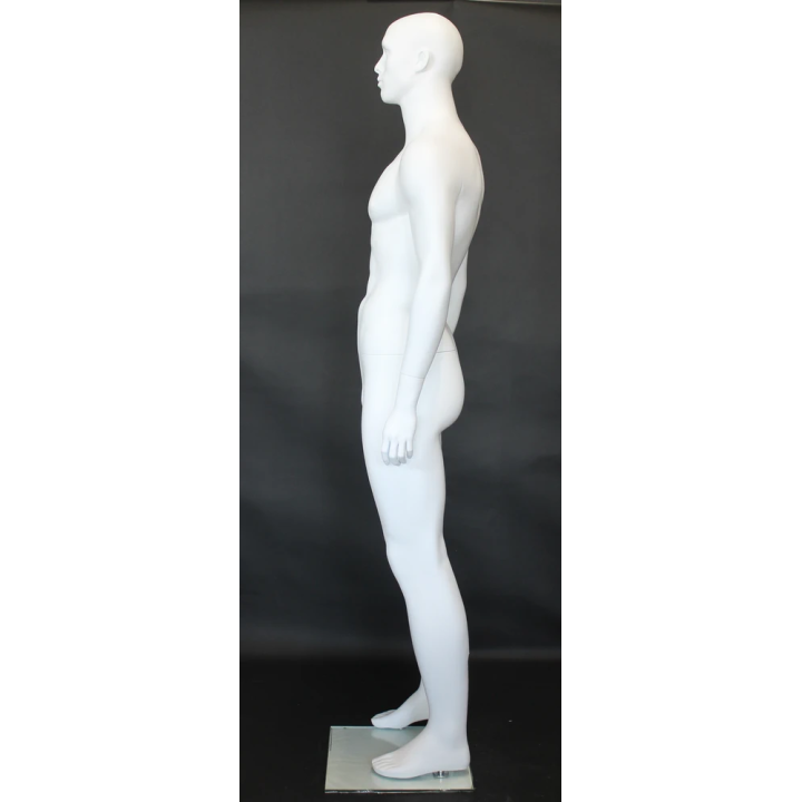 6 ft 3 in Muscular Male Mannequin Bald Head Featured Face SFM6-WT