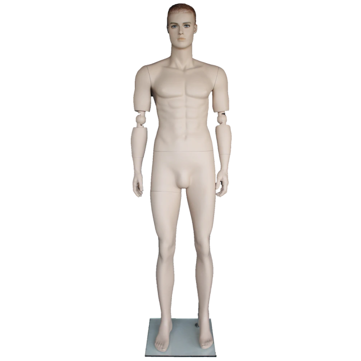 6 ft 2 in Skintone Male Mannequin with bendable Arms SFM20-FT