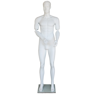 6 ft 2 in White Male Mannequin with bendable arms SFM20-WT