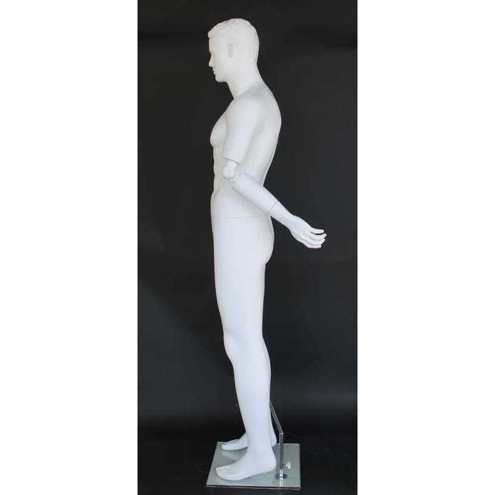 6 ft 2 in White Male Mannequin with bendable arms SFM20-WT