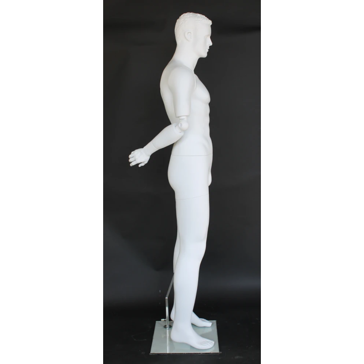 6 ft 2 in White Male Mannequin with bendable arms SFM20-WT