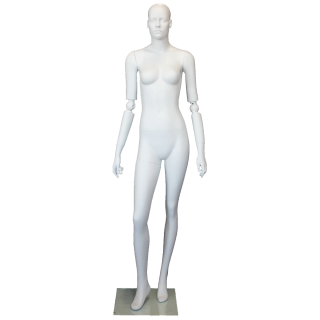 Female Mannequin with Bendable Arms Matte White - SFW39-WT