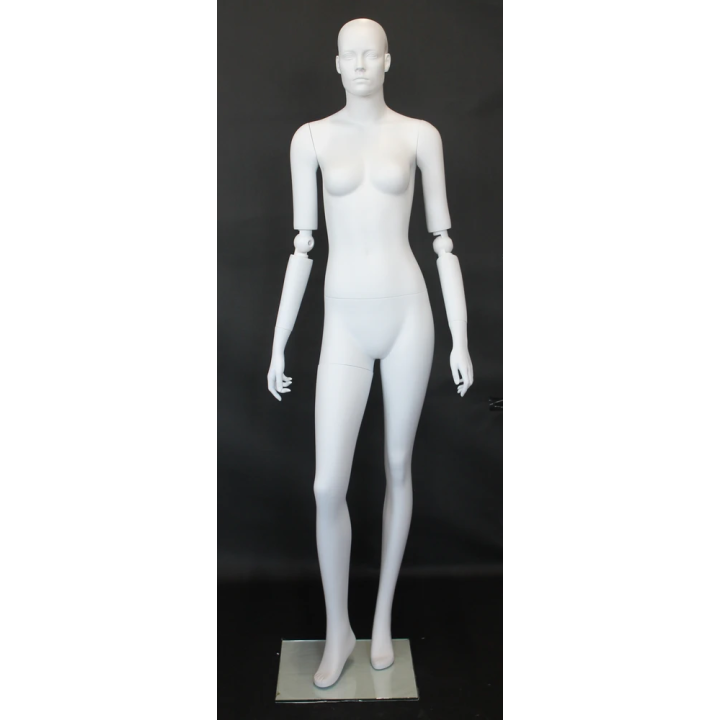 Female Mannequin with Bendable Arms Matte White - SFW39-WT