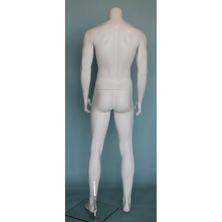 STM051-WT - 5 ft 9 in Headless Full Body Male Mannequin Athletic white