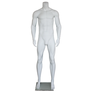STM052-WT - 5 ft 11 in Muscular Headless Full Body Male Mannequin Matte white