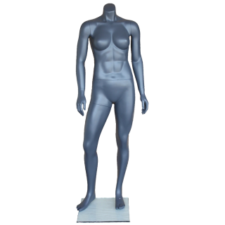 5 ft Matte Gray Athletic Headless Full Body Female Mannequin STB-FH-MG