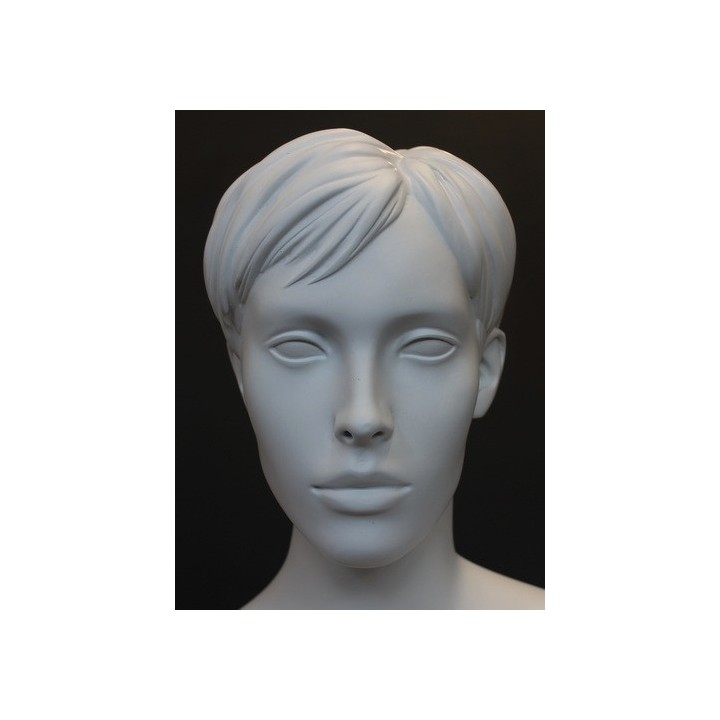 Female Sitting Mannequin Molded hair Matte White -SFW9-WT
