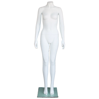 STW002-WT - White Headless Full Body Female Mannequin in Simple Standing pose
