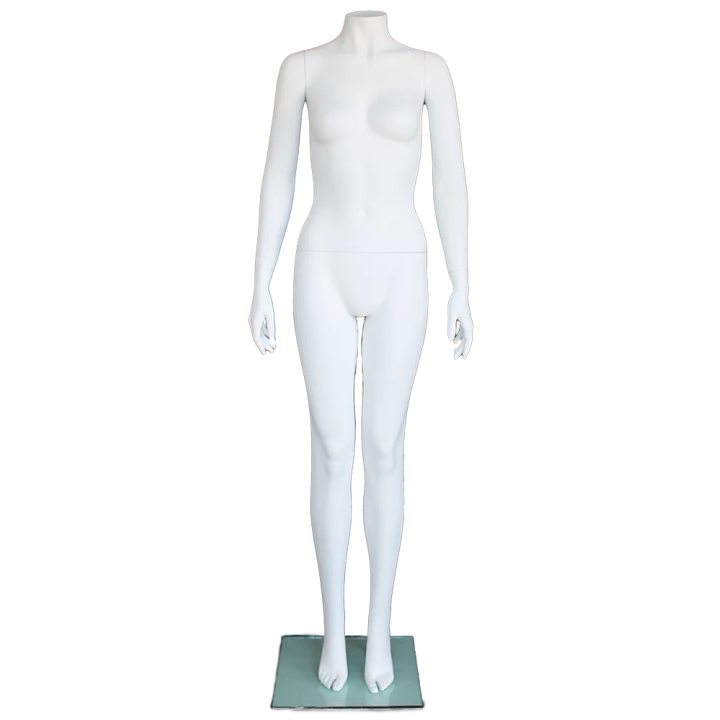 STW002-WT - White Headless Full Body Female Mannequin in Simple Standing pose