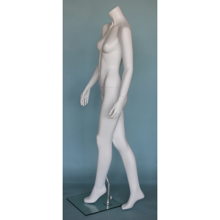 STW113-WT - Walking Pose Headless Full Body Female Mannequin White