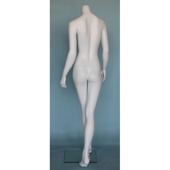 STW113-WT - Walking Pose Headless Full Body Female Mannequin White