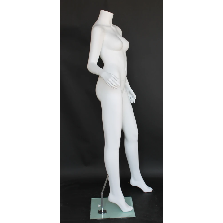 STW114-WT - Matte White Headless Female Mannequin Bent Right arm