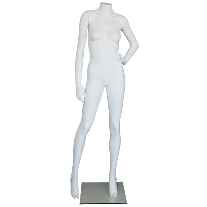 STW115-WT - Matte White Headless Female Mannequin Left Hand on Hip
