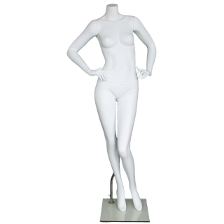 STW116-WT - Matte White Headless Female Mannequin both Hands on Hip