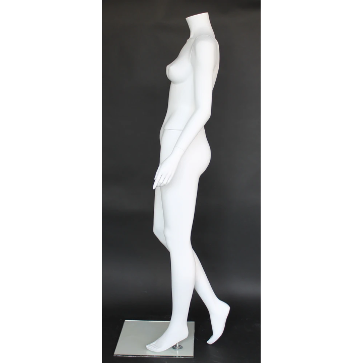 STW125-WT - Matte White Headless Female Mannequin in Walk pose