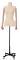 5'10"H Female Dressing Form Mannequin with Wooden Flexible Arms & 4 Wheel Chrome base-BFWH-1-DMB-BK