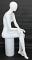 Female Egg Head Seat Mannequin Matte white finish crosse leg SFW79E-WT