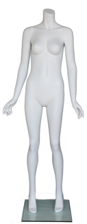 5 ft 6 in Female Headless Mannequin Matte White  Athletic Body Torso STW101W-New 