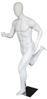 Blanc Brillant Mâle Mannequins XM16-B Résumé Figurine Assis Egghead 